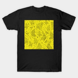 Paisley butterflies yellow-black T-Shirt